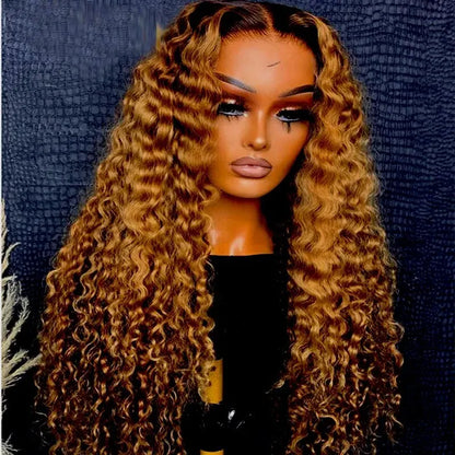 26 Inch 180% Kinky Curly Synthetic Lace Front Wig