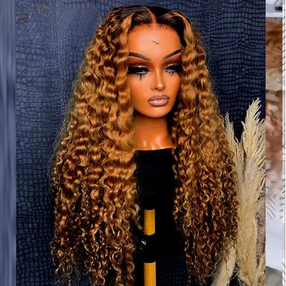 26 Inch 180% Kinky Curly Synthetic Lace Front Wig