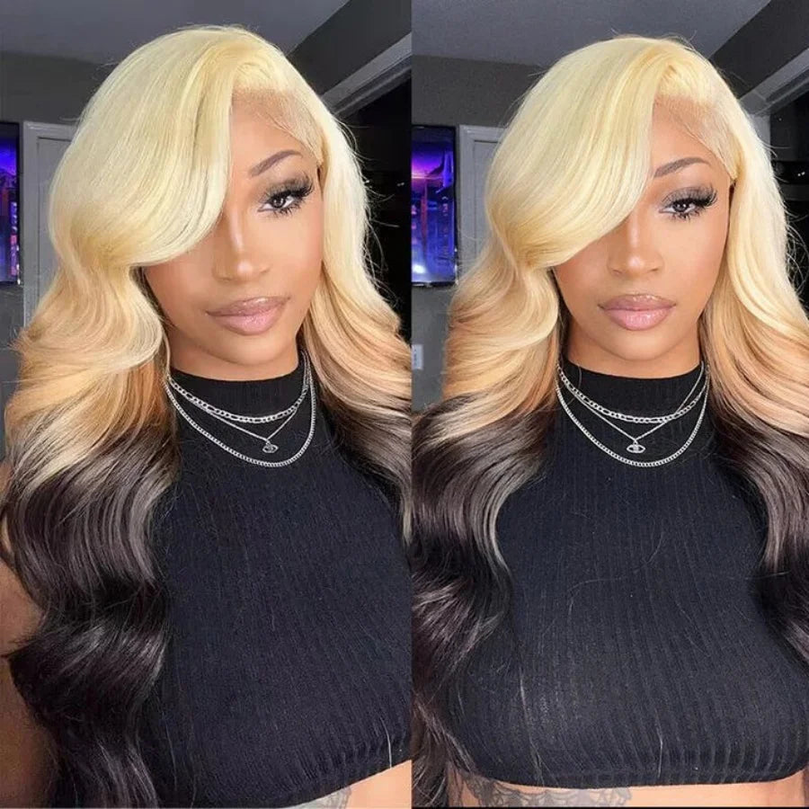 Lace Wig ombre blonde Perruques en dentelle synthétique 13X4